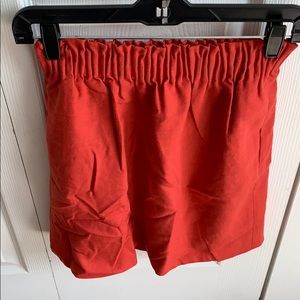 J Crew wool paper bag waist skirt in burnt red